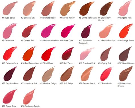 ysl lip gloss chart.